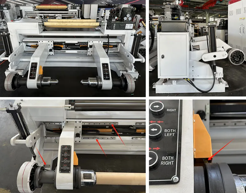 shaftless unwind system cross cutting machine