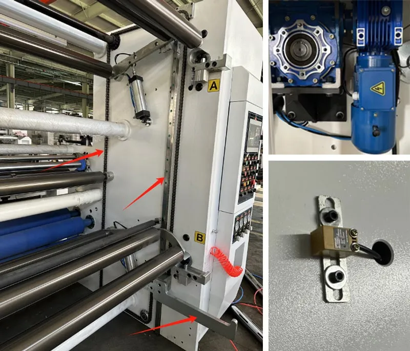 auto unloading finished rolls system slitting machine