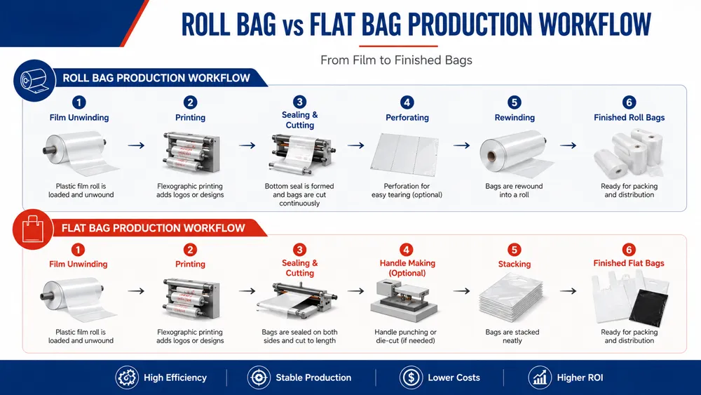 Roll Bag vs Flat Bag Production Workflow