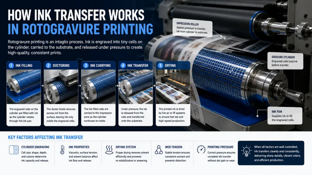 How Ink Transfer Works in Rotogravure Printing