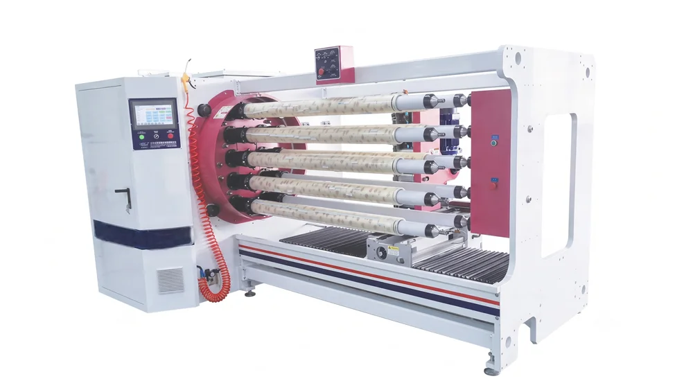 Multi-Shaft Automatic Log Roll Cutting Machine for Adhesive Tape