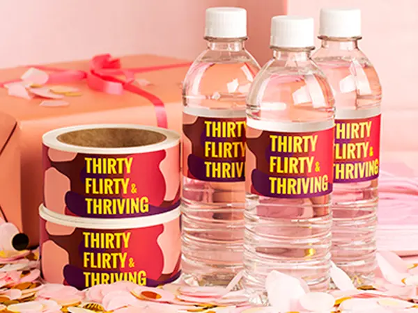 Water bottle label printing application