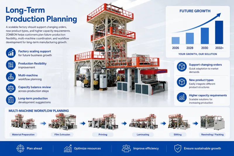 long term production planning for multi machine packaging workflow
