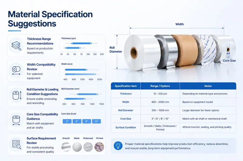 material specification suggestions for film paper foil and packaging substrates
