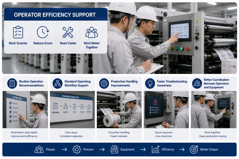 operator efficiency support for packaging machinery production teams