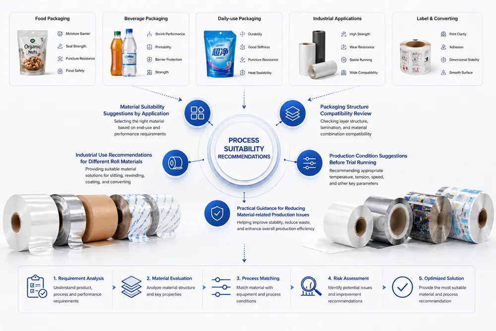 process suitability recommendations for packaging production materials