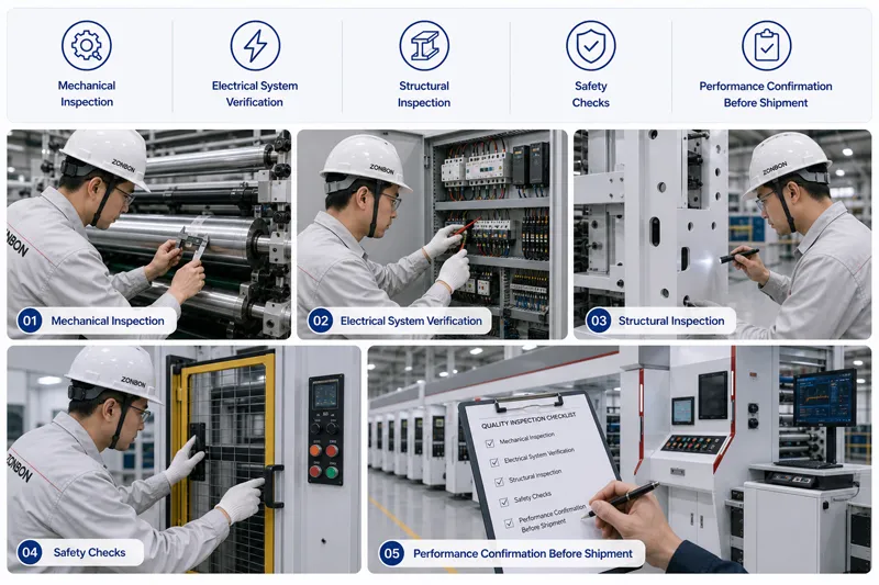 quality inspection process for industrial packaging equipment