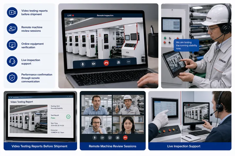 remote review and testing confirmation for packaging machinery