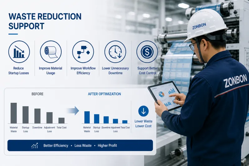 waste reduction support for packaging and converting production