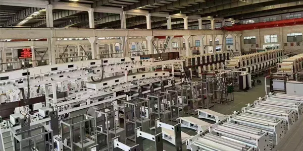 Flexographic printing machine assembly workshop at ZonBon Machinery factory